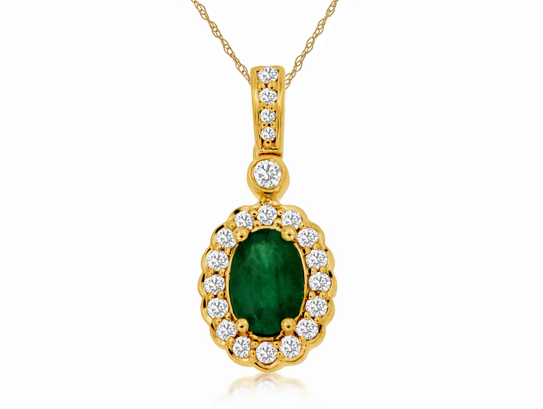 Rose Gold Emerald Morganite Solitaire Necklace