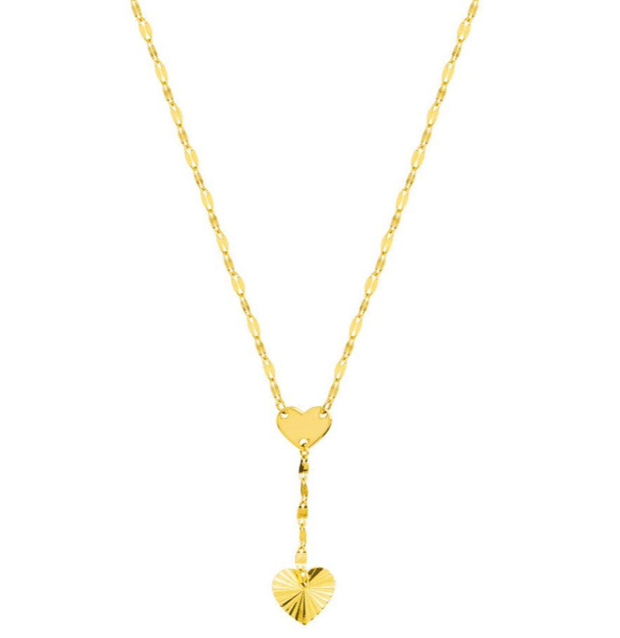 正規品・関税込み◆HEI◆heart Y drop necklace 18K Gold-Plated Heart Drop Y-Necklace – Ani Mayim Boutique