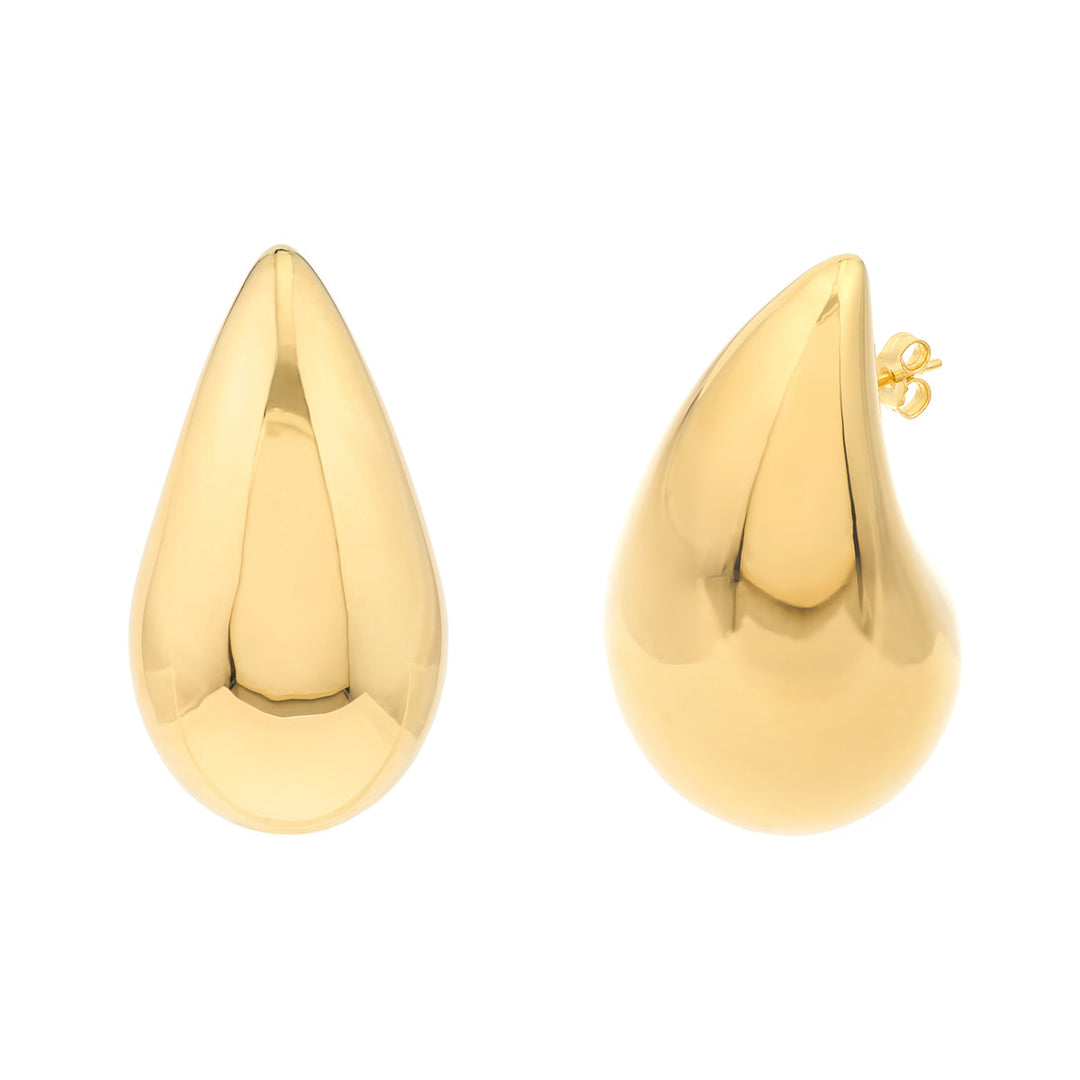 10k Teardrop Dome Earrings