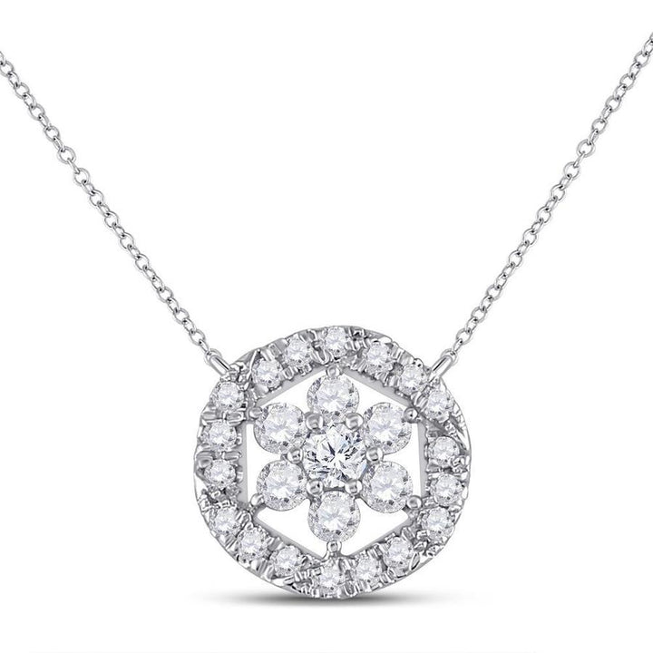Diamond Floral Cluster Necklace - Saki Diamonds, LLC.