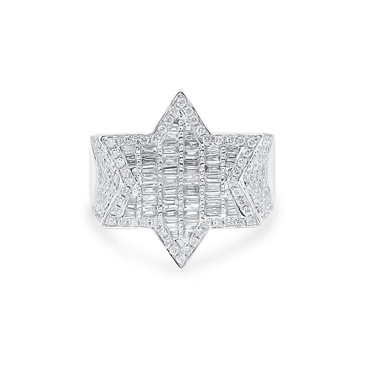 14K White Gold Diamond Star Ring