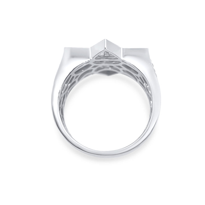 14K White Gold Diamond Star Ring