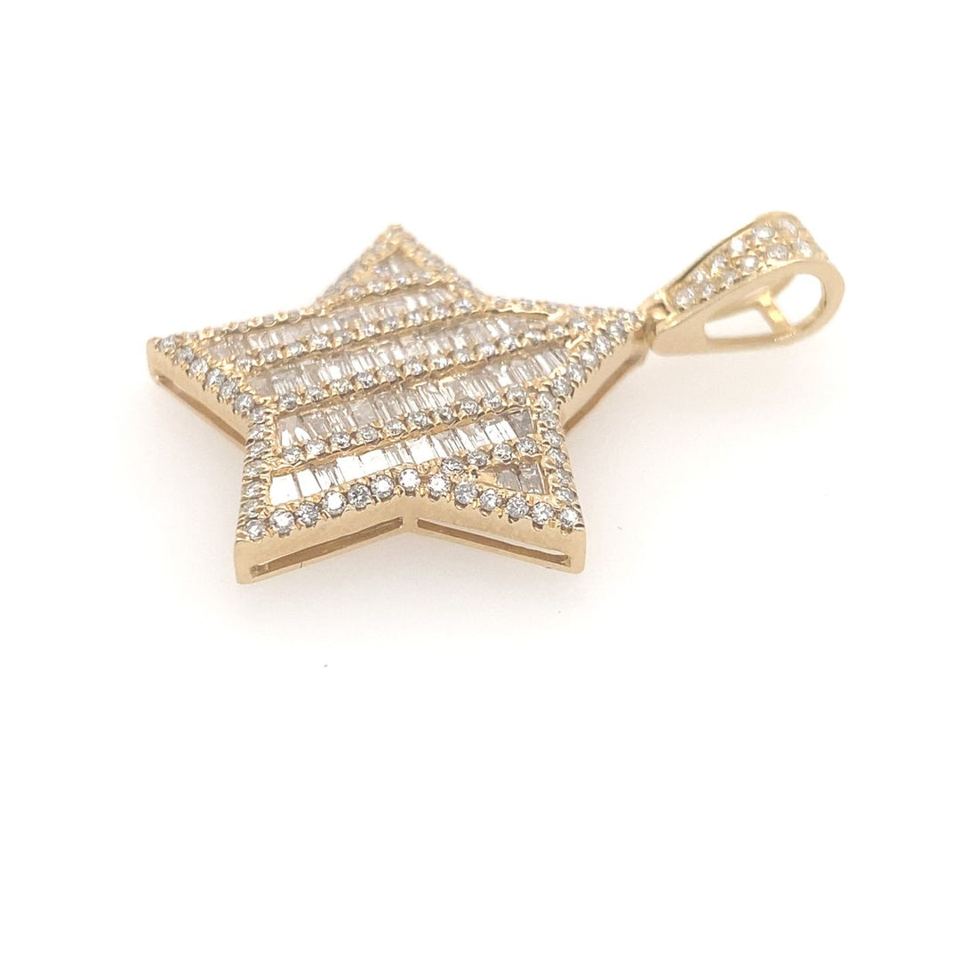 14K Yellow Gold & Diamond Star Pendant