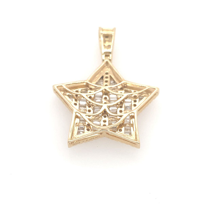 14K Yellow Gold & Diamond Star Pendant