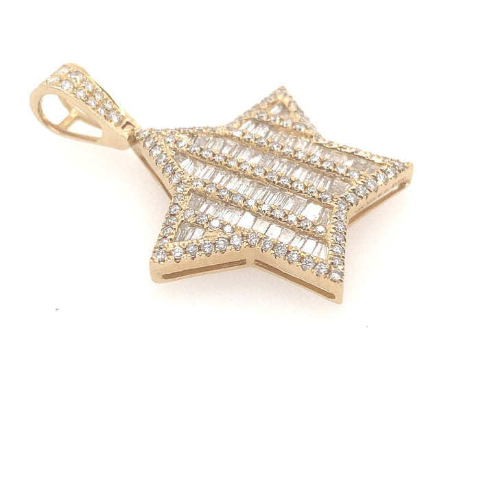 14K Yellow Gold & Diamond Star Pendant