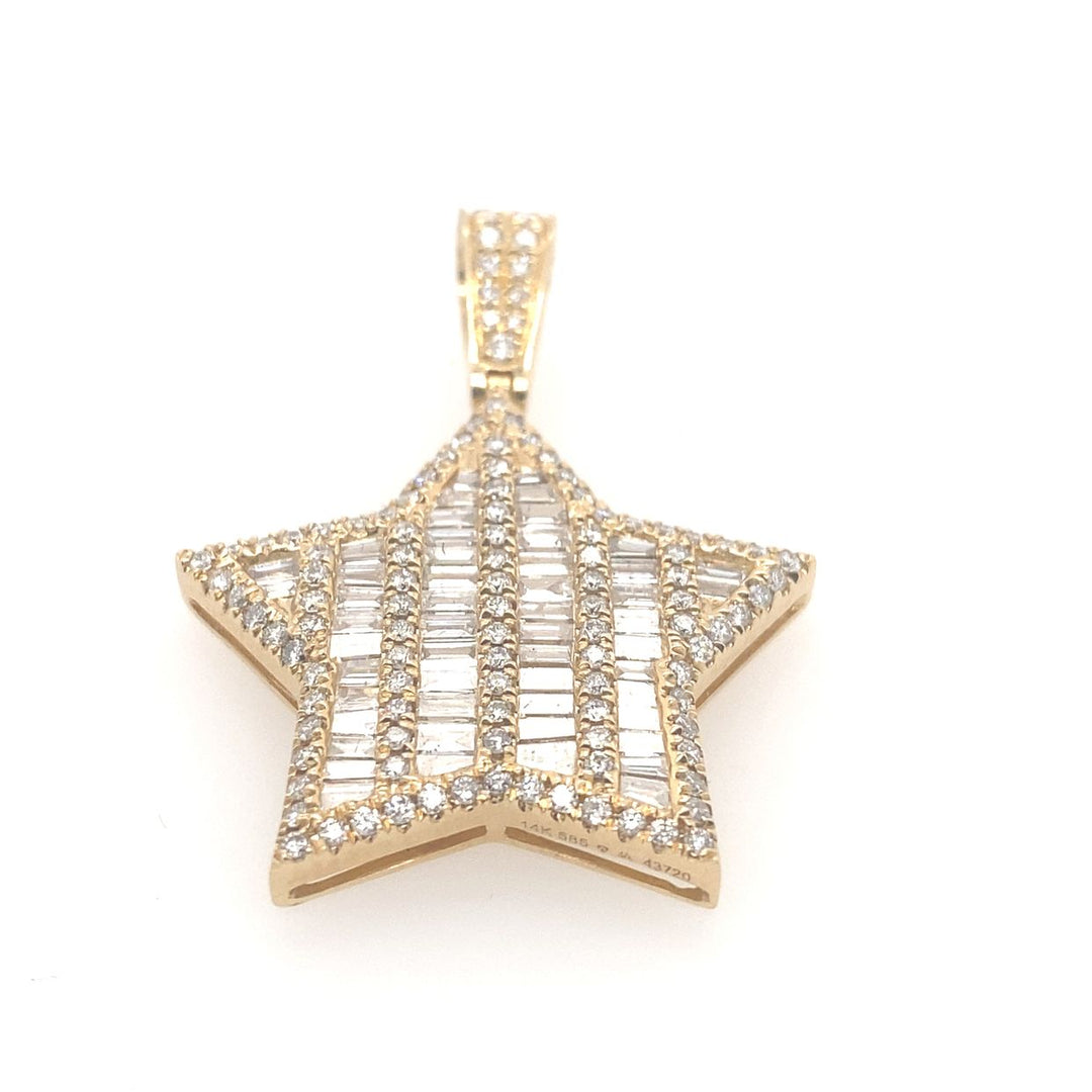 14K Yellow Gold & Diamond Star Pendant