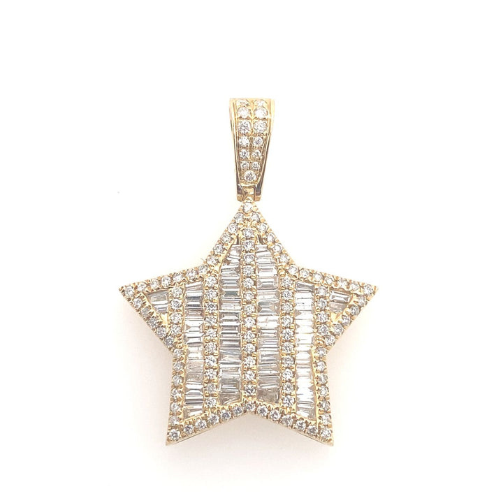 14K Yellow Gold & Diamond Star Pendant