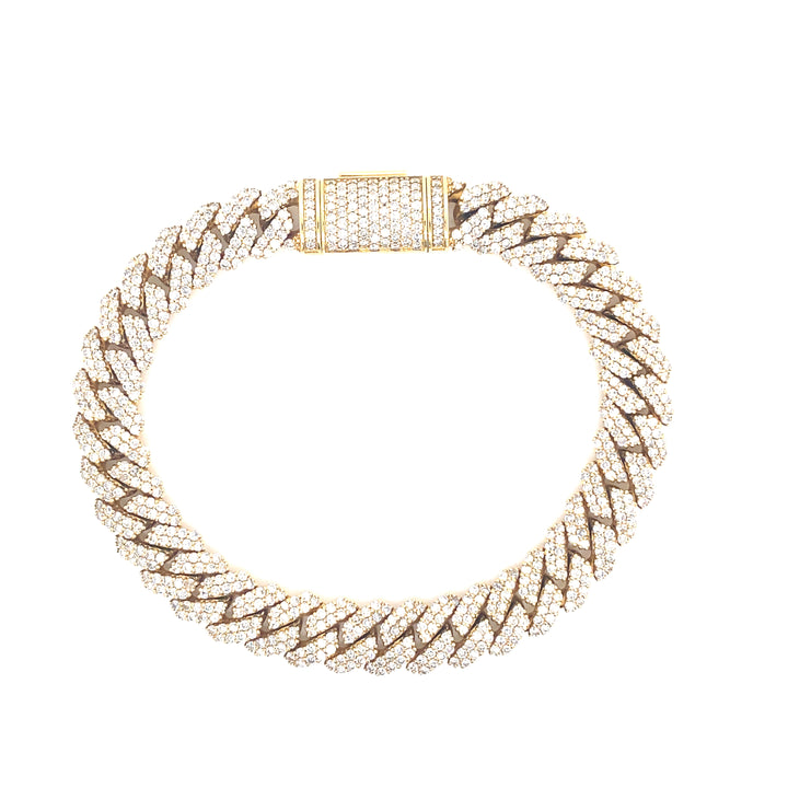 10K Yellow Gold Cuban Diamond Bracelet