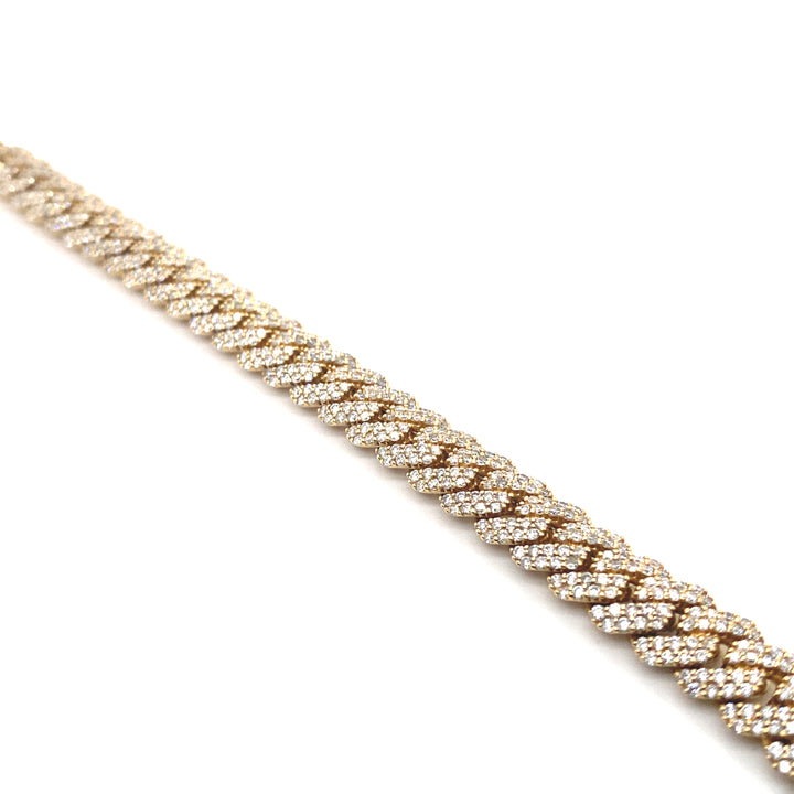 10K Yellow Gold Cuban Diamond Bracelet