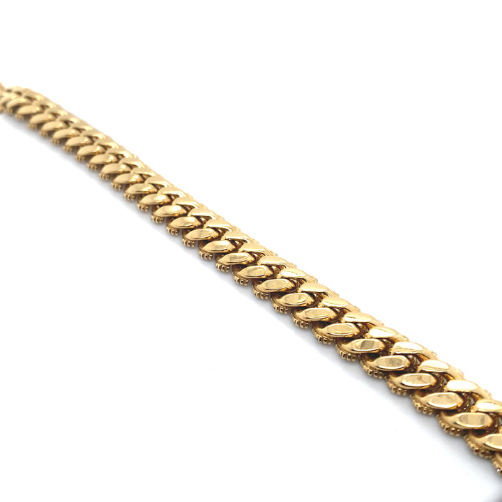 10K Yellow Gold Cuban Diamond Bracelet