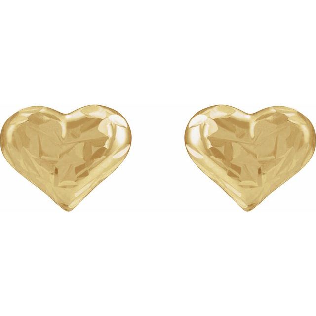 Diamond-Cut Heart Piercing Earrings