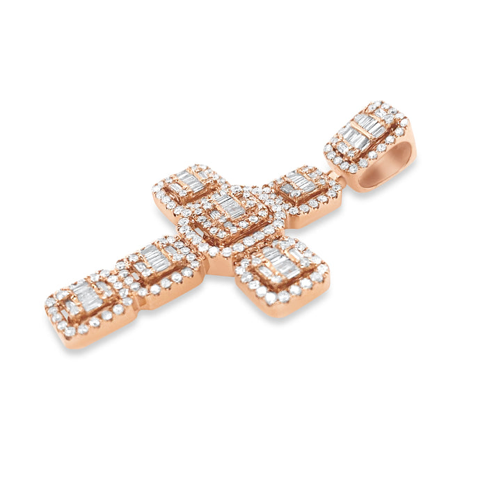 14K Rose Gold & Diamond Cross Pendant