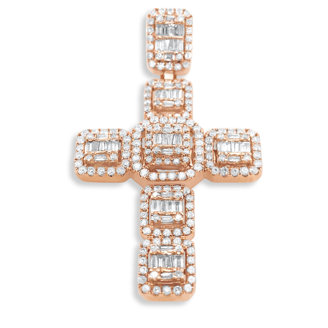 14K Rose Gold & Diamond Cross Pendant