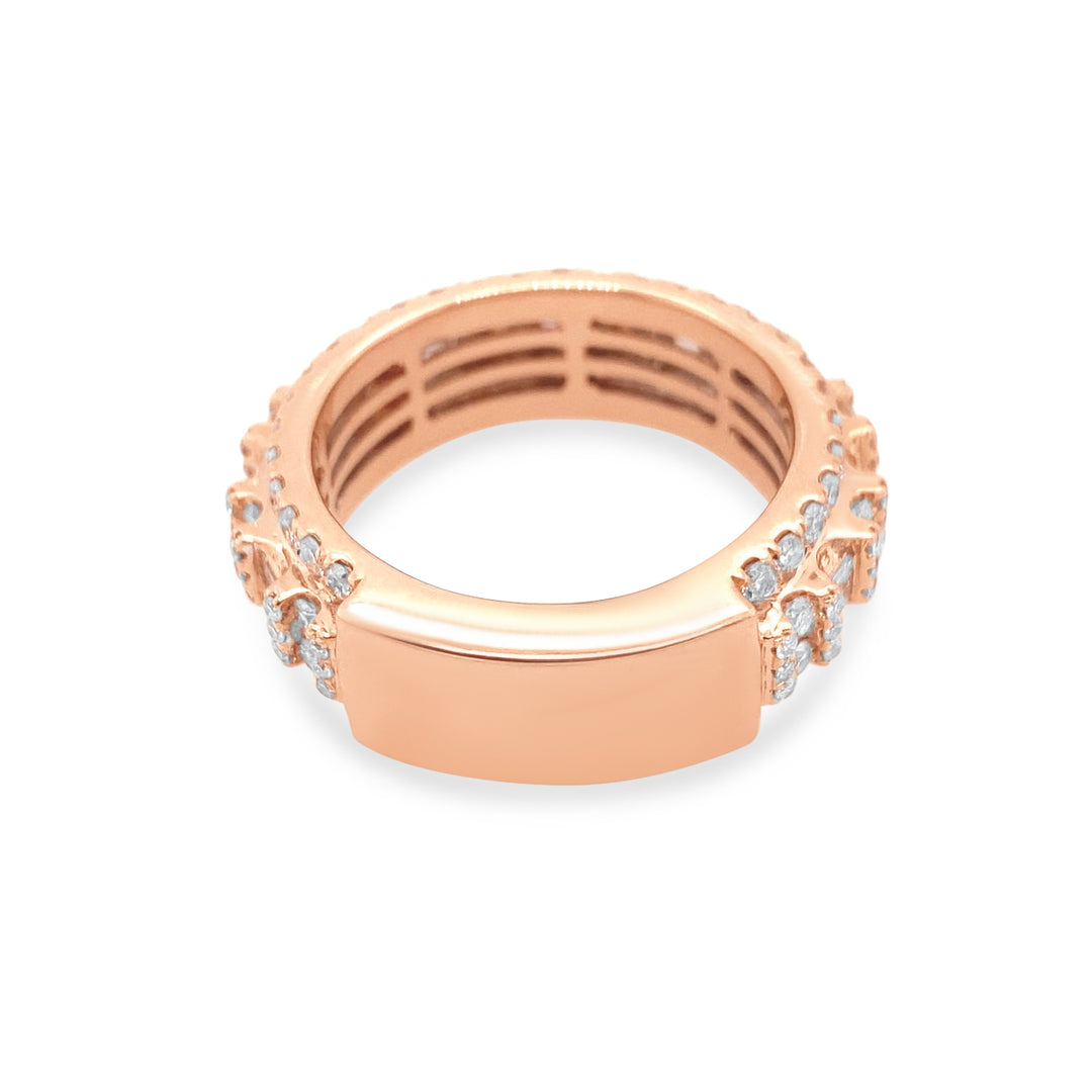 14K Rose Gold Diamond Baguette & Round Ring