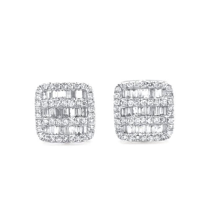 14K White Gold 1.14ctw Diamond Earrings