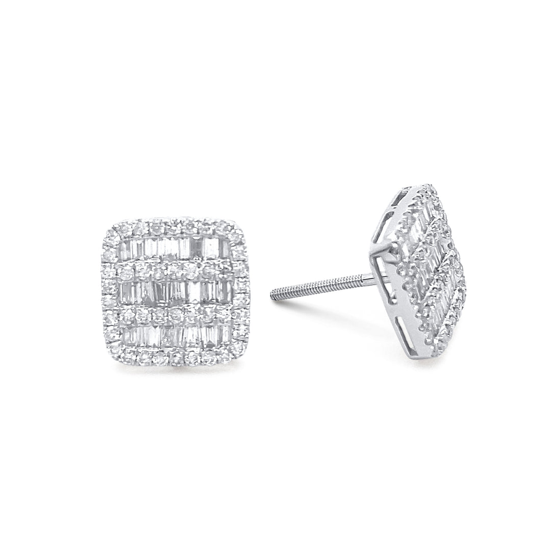 14K White Gold 1.14ctw Diamond Earrings