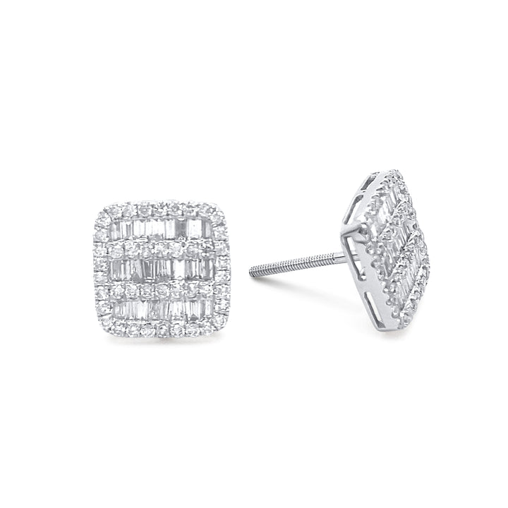 14K White Gold 1.14ctw Diamond Earrings