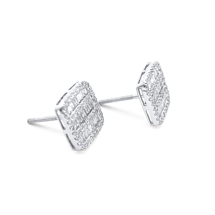 14K White Gold 1.14ctw Diamond Earrings