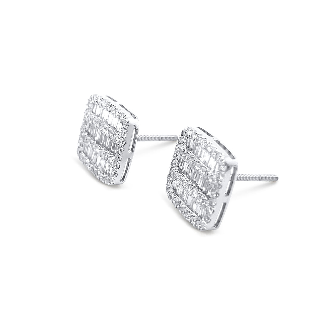 14K White Gold 1.14ctw Diamond Earrings