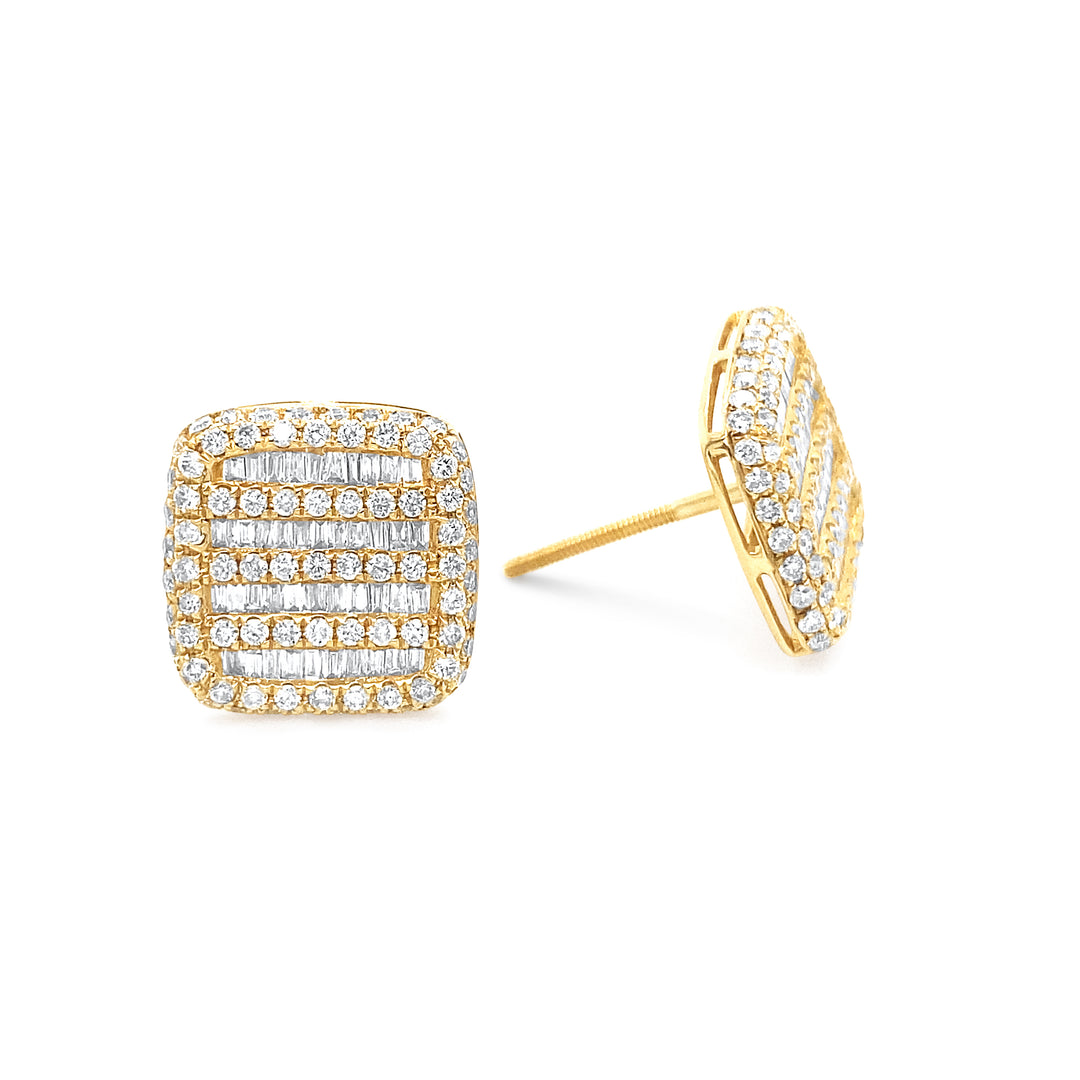 14K Yellow Gold 1.32ctw Diamond Earrings