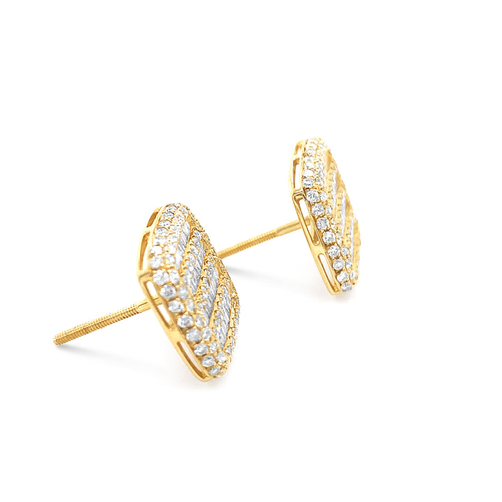 14K Yellow Gold 1.32ctw Diamond Earrings