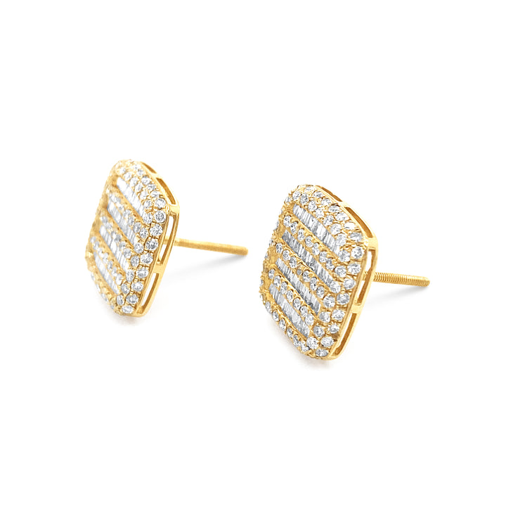 14K Yellow Gold 1.32ctw Diamond Earrings