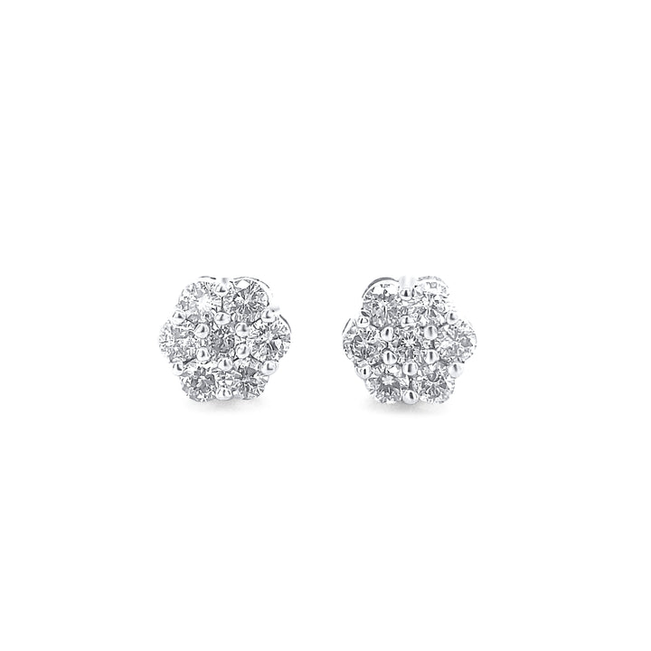 14K White Gold .98ctw Diamond Earrings