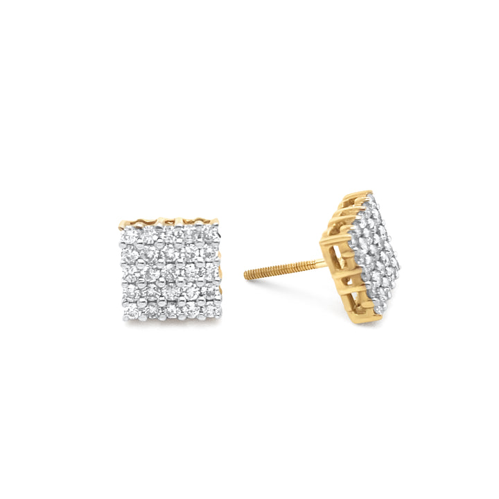 10K Yellow Gold .70ctw Diamond Earrings