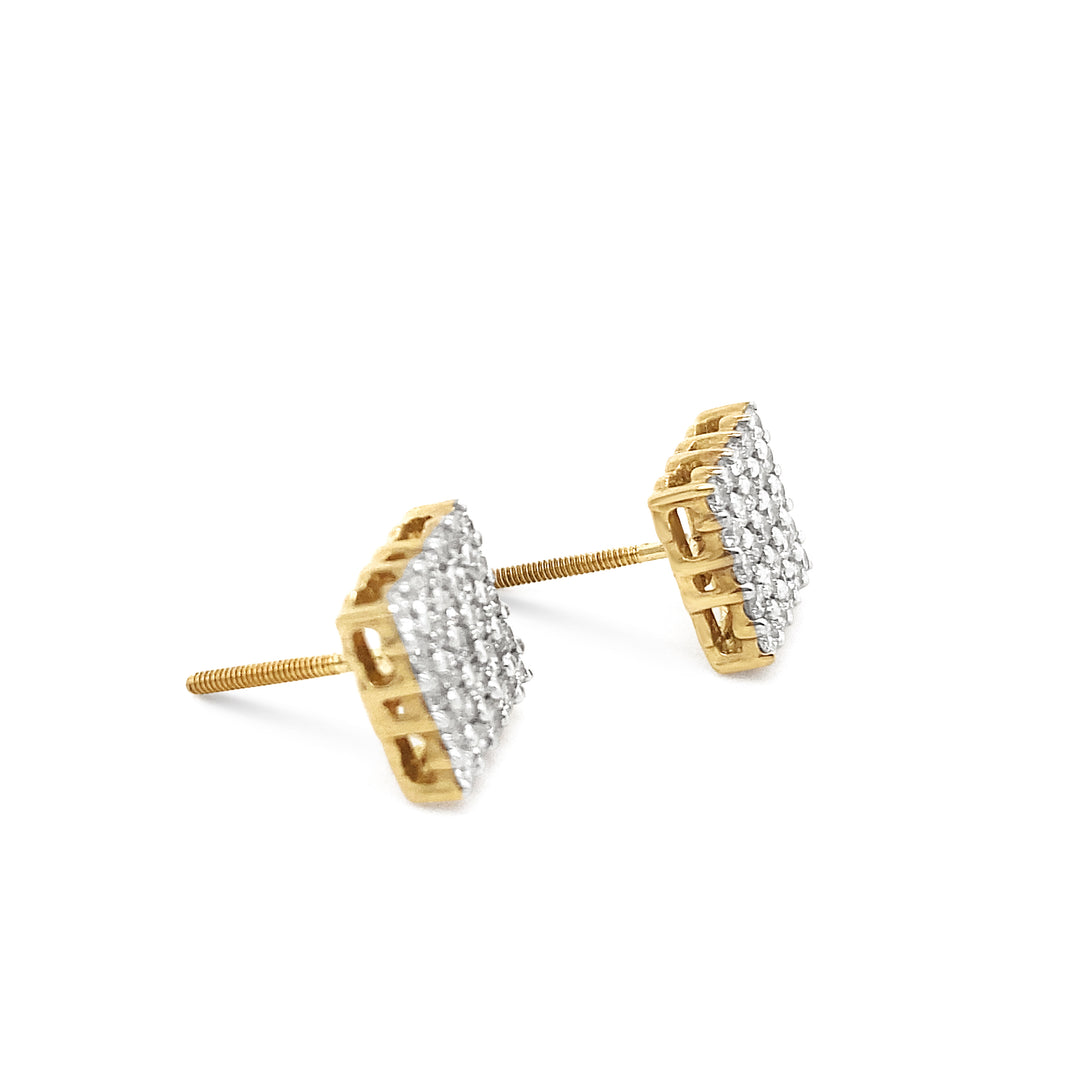 10K Yellow Gold .70ctw Diamond Earrings