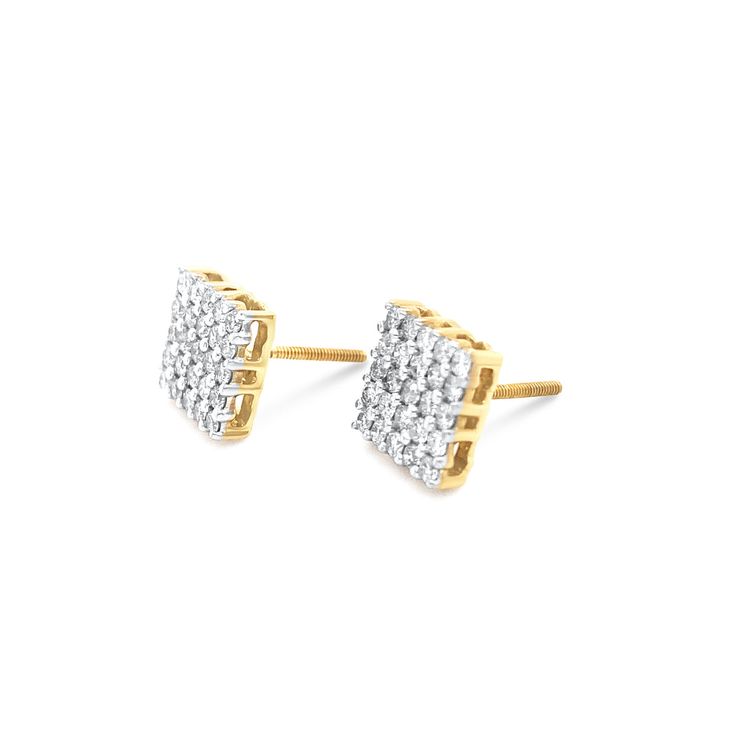 10K Yellow Gold .70ctw Diamond Earrings