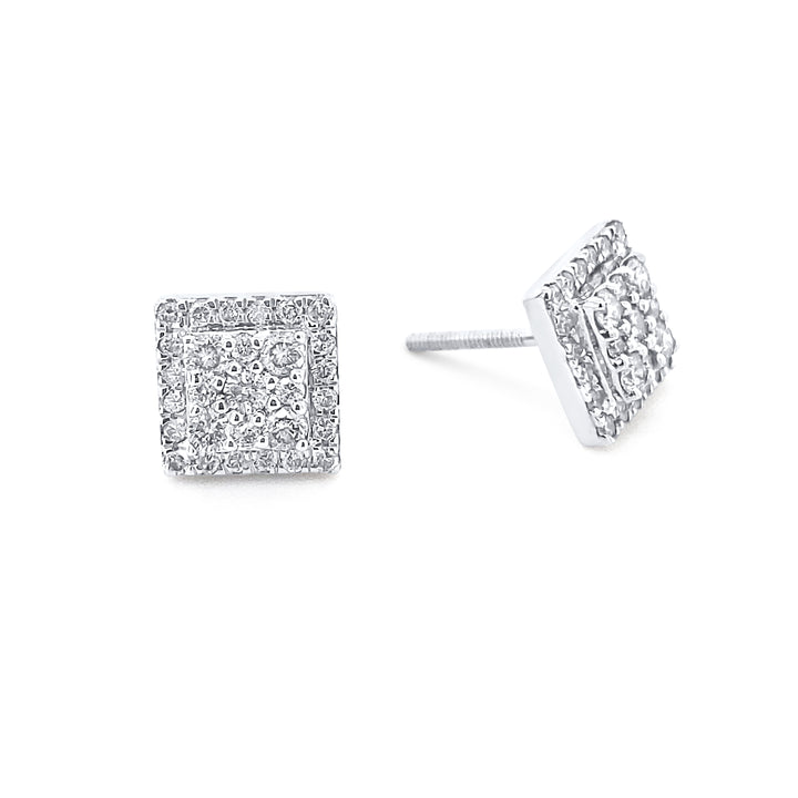 14K White Gold .50ctw Diamond Earrings