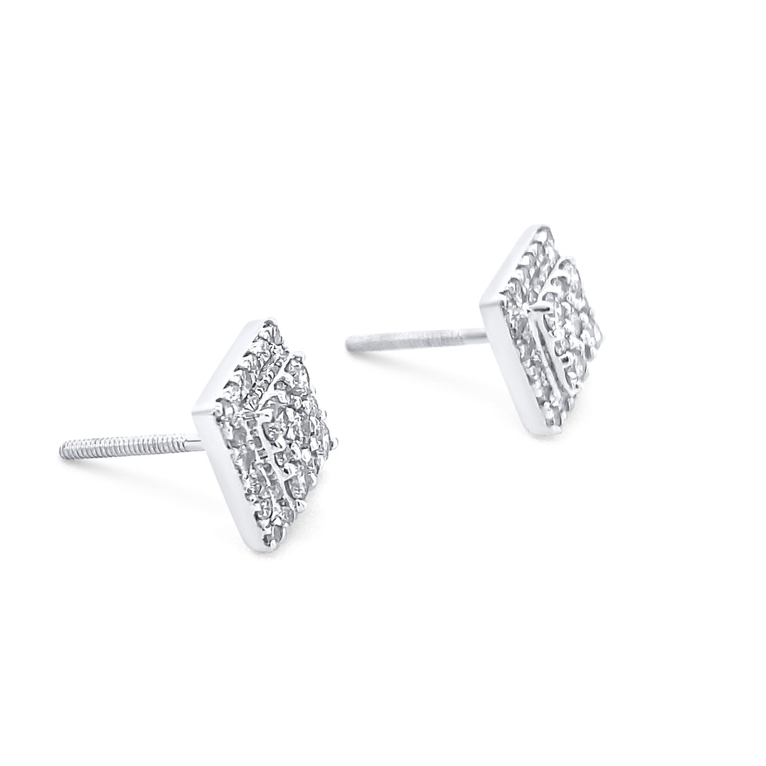 14K White Gold .50ctw Diamond Earrings