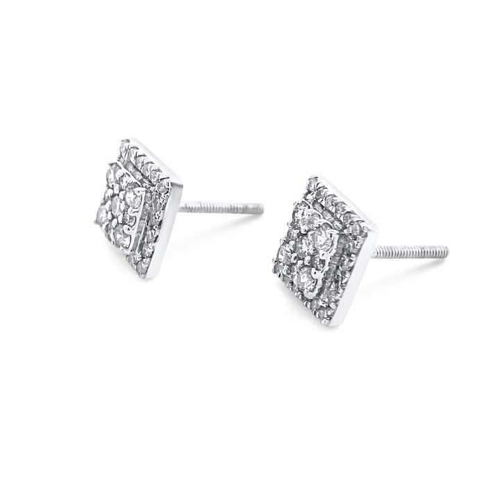 14K White Gold .50ctw Diamond Earrings