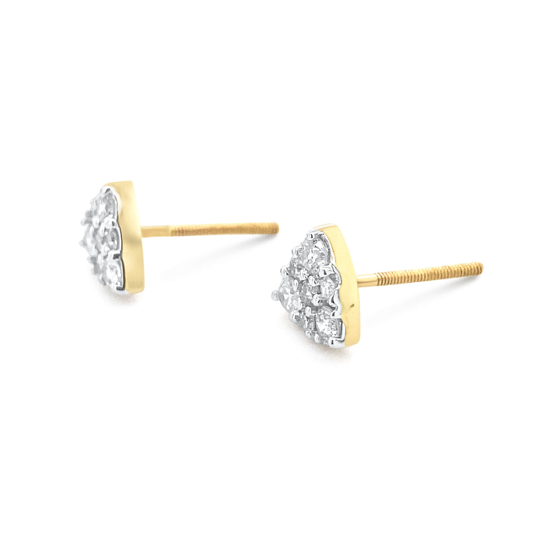 14K Yellow Gold .50ctw Diamond Earrings