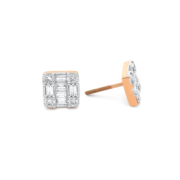 14K Rose Gold .75ctw Diamond Earrings