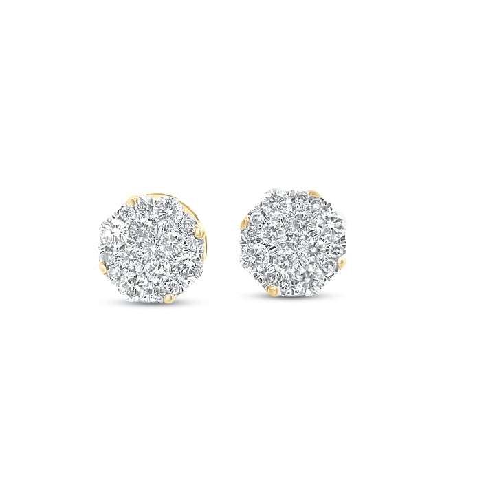 10K Yellow Gold .75ctw Diamond Earrings