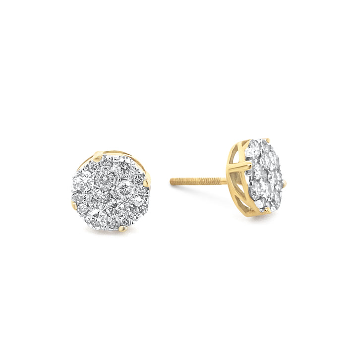 10K Yellow Gold .75ctw Diamond Earrings