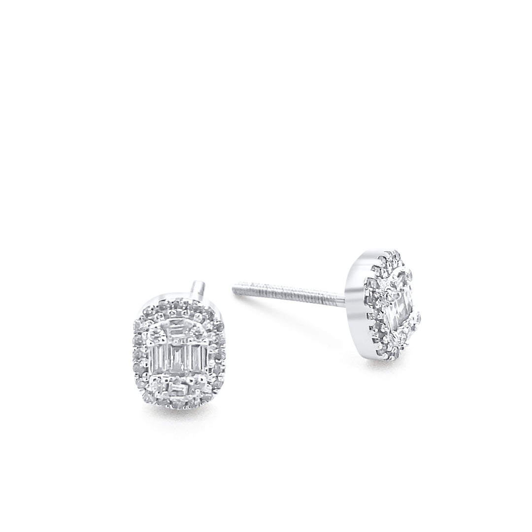 14K White Gold .25ctw Diamond Earrings