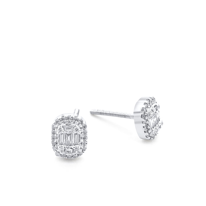 14K White Gold .25ctw Diamond Earrings