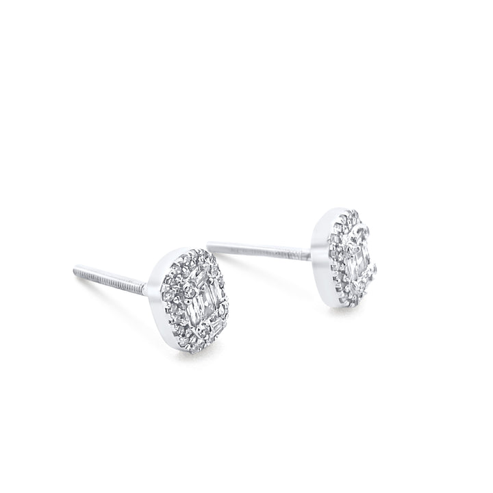 14K White Gold .25ctw Diamond Earrings