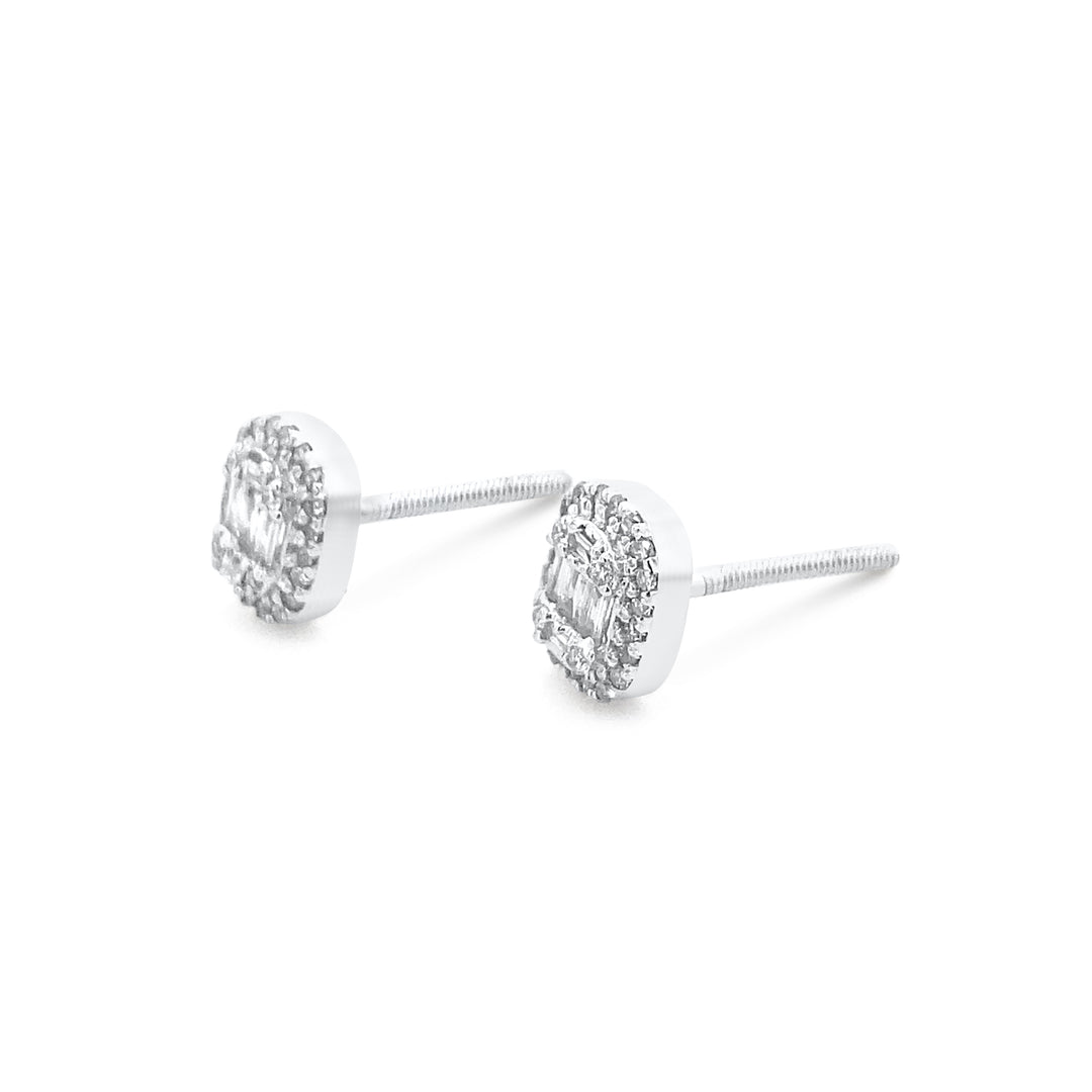 14K White Gold .25ctw Diamond Earrings