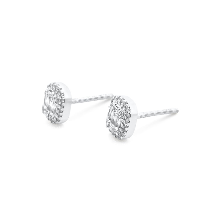 14K White Gold .25ctw Diamond Earrings