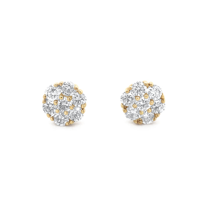 14K Yellow Gold .70ctw Diamond Earrings