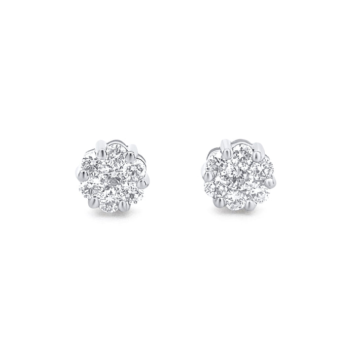 14K White Gold .75ctw Diamond Earrings