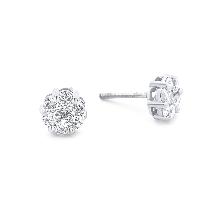 14K White Gold .75ctw Diamond Earrings