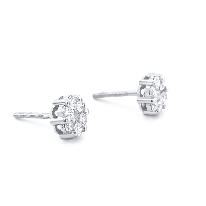 14K White Gold .75ctw Diamond Earrings