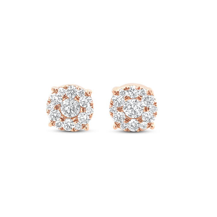 14K Rose Gold 1.00ctw Diamond Earrings