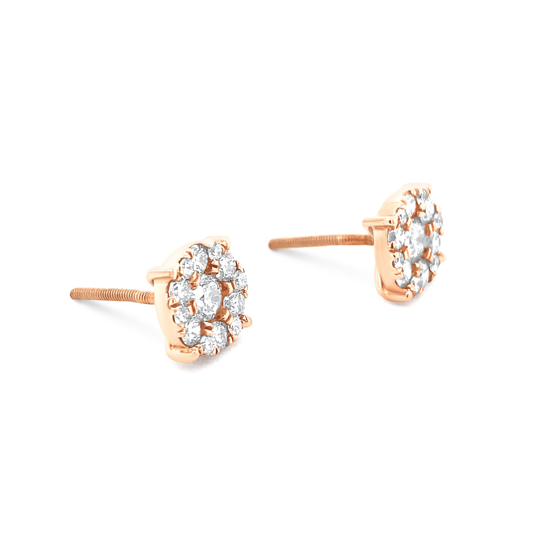 14K Rose Gold 1.00ctw Diamond Earrings