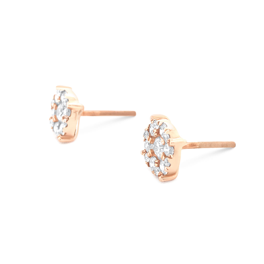 14K Rose Gold 1.00ctw Diamond Earrings