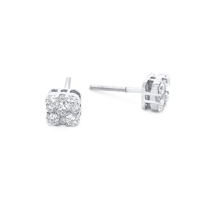 14K White Gold .50ctw Diamond Earrings